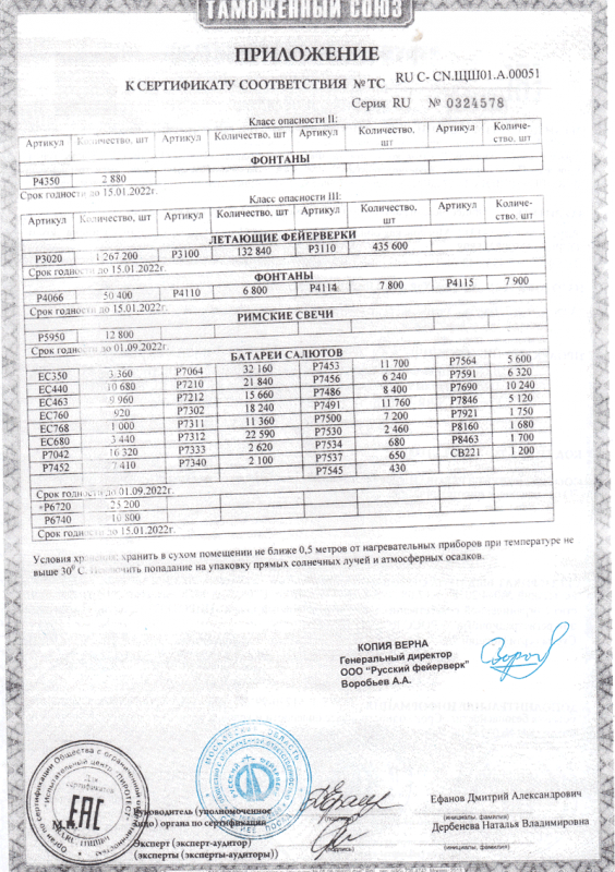 Сертификат соответствия № 0324578  - Сергиев Посад | sergiev-posad .salutsklad.ru 